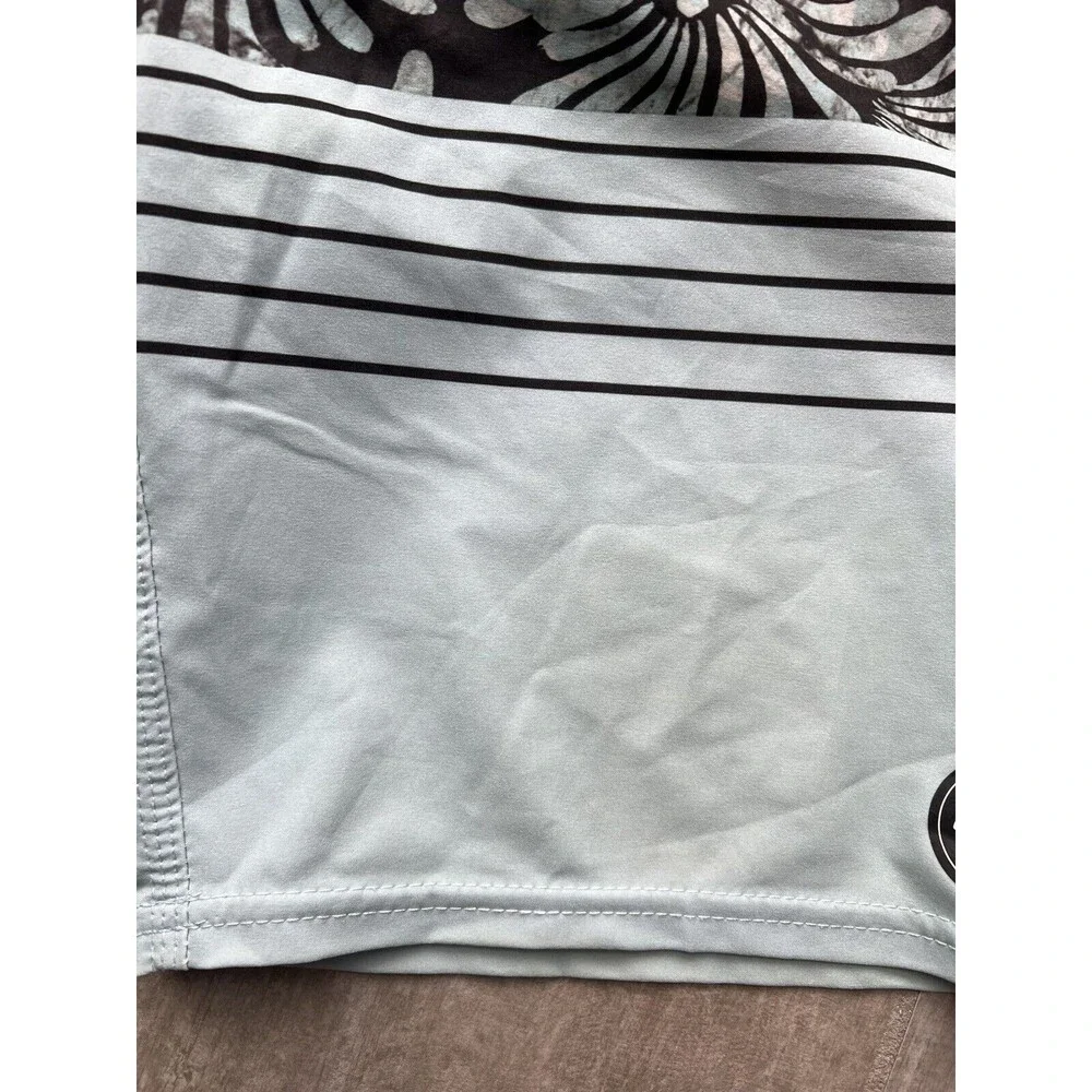 O'Neill Hyperfreak Heist Boardshorts Boys Mint Green Tropical Swim Trunks 23in 8
